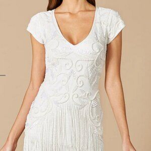Lara New York Candie V-Neck Beaded Mini Dress Size 6